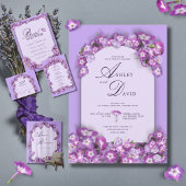 Elegant Paars Lilac Linnen Boog Bloemen Geen Menu 