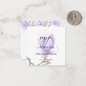 Elegant Paars Magnolia Wedding RSVP Notitiekaartje (Voorkant / Achterkant in situ)