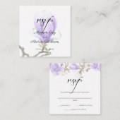 Elegant Paars Magnolia Wedding RSVP Notitiekaartje (Voorkant / Achterkant)