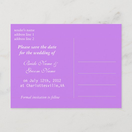 Elegant paars maisy flower, met uitzondering van d aankondigingskaart (Achterkant)