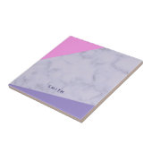 elegant paars marmer roze paars kleurenblok tegeltje (Zijkant)