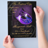 Elegant Paars Maskerade Bal Feest Event Flyer (Hand)