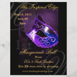 Elegant Paars Masquerade Ball Party Event Flyer