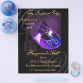 Elegant Paars Masquerade Ball Party Event Flyer (Enkel)