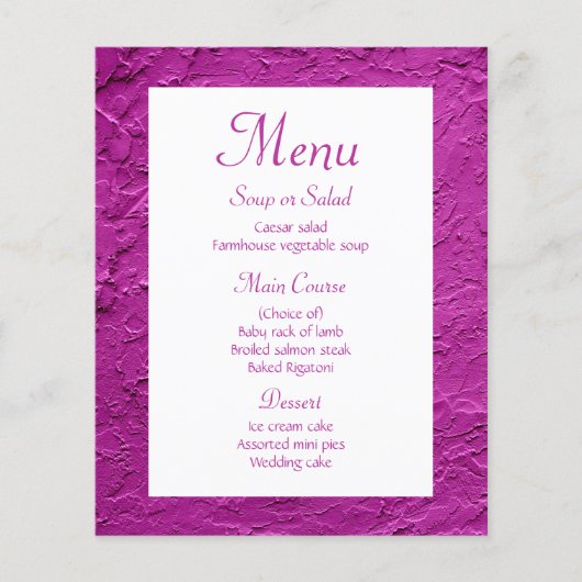 Elegant Paars Menu Wedding Stucco Modern (Voorkant)