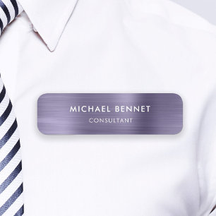 Elegant Paars Metallic Professional Business Naamplaatje