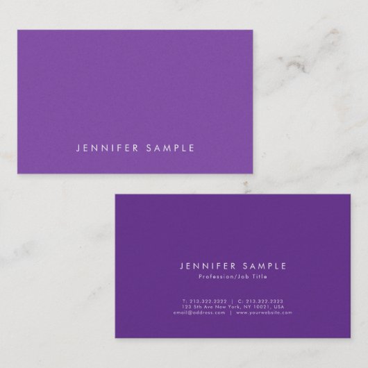 Elegant Paars modern design — luxe afwerking luxe Visitekaartje (Voorkant / Achterkant)