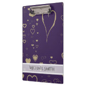 Elegant Paars modern hartpatroon Klembord (Links)