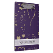 Elegant Paars modern hartpatroon Klembord (Rechts)