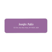 Elegant Paars modern Script Professional Plain Etiket (Voorkant)