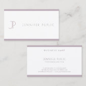 Elegant Paars modern, slim en minimalistisch vlak Visitekaartje (Voorkant / Achterkant)