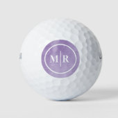Elegant Paars Monogram Initiaal Golf Balls Golfballen (Voorkant)