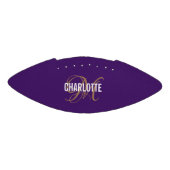 Elegant paars monogram naam football (Paneel)