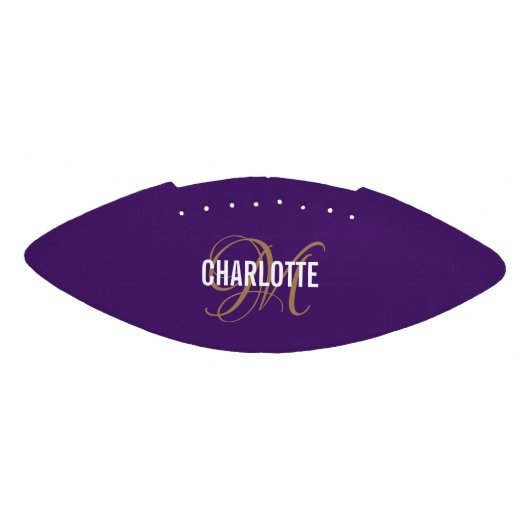Elegant paars monogram naam football (Paneel)