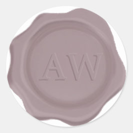 Elegant Paars Monogram Wedding Wax Seal Ronde Sticker