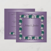 ELEGANT PAARS MULTI ROOS WEDDING INVITATIE KAART (Voorkant / Achterkant)