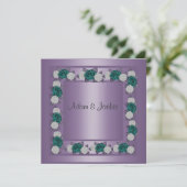 ELEGANT PAARS MULTI ROOS WEDDING INVITATIE KAART (Staand voorkant)