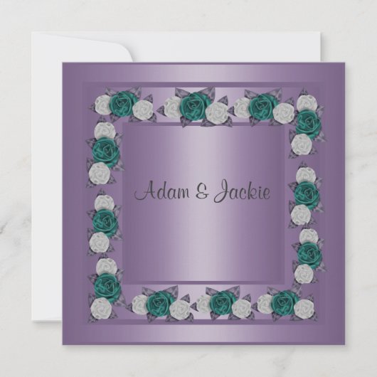 ELEGANT PAARS MULTI ROOS WEDDING INVITATIE KAART (Voorkant)