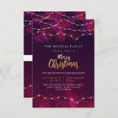 Elegant Paars Neon Custom Holly kerstcadeau Kaart (Voorkant / Achterkant)