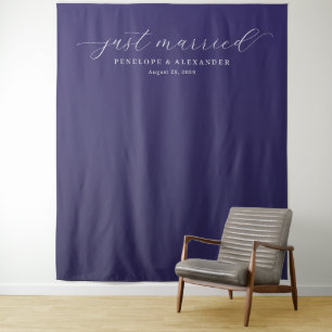Elegant Paars Net Getrouwd Calligrafie Wandkleed