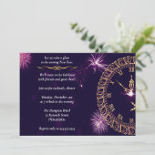 Elegant Paars New Years Eve Party Kaart (Staand voorkant)