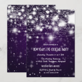 Elegant Paars nieuwjaarsfeest Kaart (Voorkant / Achterkant)