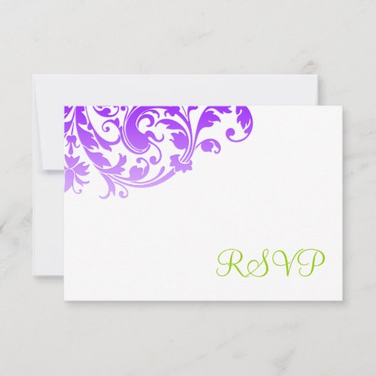 Elegant Paars Ombre Flourish RSVP (Voorkant)