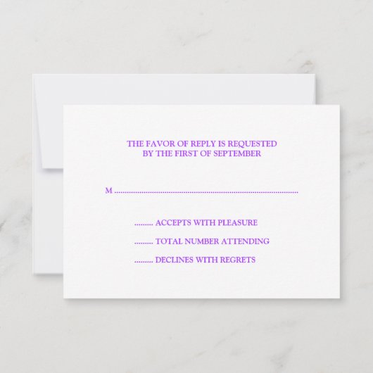 Elegant Paars Ombre Flourish RSVP (Achterkant)