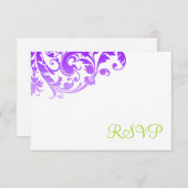 Elegant Paars Ombre Flourish RSVP (Voorkant / Achterkant)