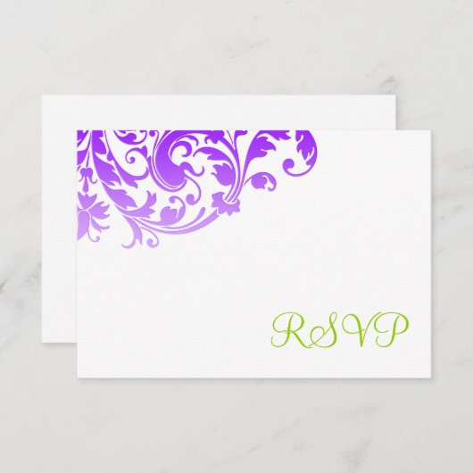 Elegant Paars Ombre Flourish RSVP (Voorkant / Achterkant)