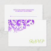 Elegant Paars Ombre Flourish RSVP Kaartje (Voorkant / Achterkant)