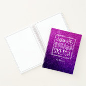 .Elegant Paars Ombre Glitter Sketchbook Notitieboek (Binnen)