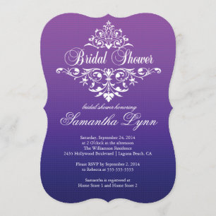 Elegant Paars Ombre wBridal Shower Invitation Kaart