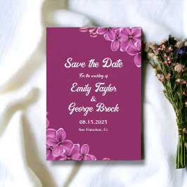 Elegant Paars Orchid Flower Boho Floral Wedding Save The Date