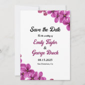 Elegant Paars Orchid Flower Summer Floral Wedding Save The Date (Voorkant)