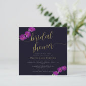 Elegant Paars Orchid Moody Dark Vrijgezellenfeest Kaart (Staand voorkant)