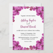 Elegant Paars Orchid Rozen Summer Floral Wedding Kaart (Voorkant)