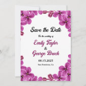 Elegant Paars Orchid Rozen Summer Floral Wedding Save The Date (Voorkant)