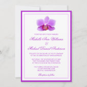 Elegant Paars Orchid Wedding Invitations Kaart (Voorkant)
