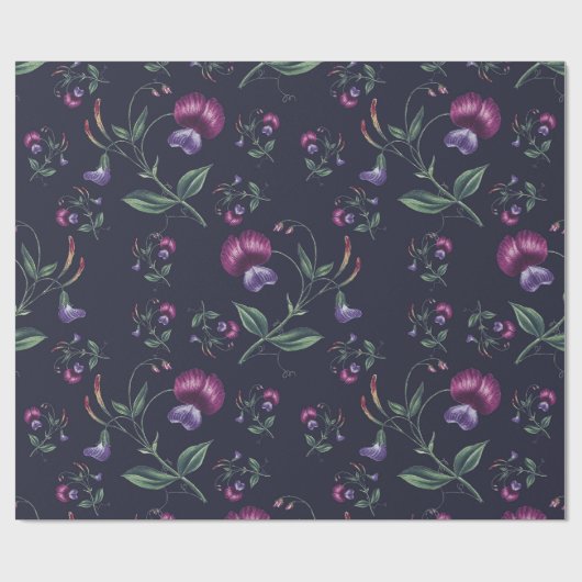 Elegant  Paars Orchids Floral Pattern | Cadeaupapier (Vlak)