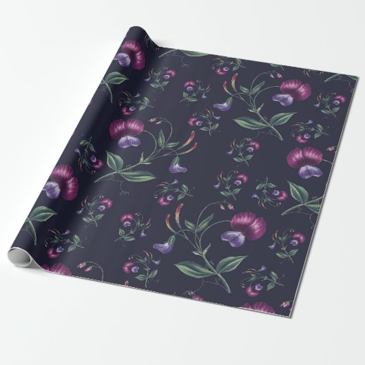 Elegant  Paars Orchids Floral Pattern | Cadeaupapier (Uitgerold)