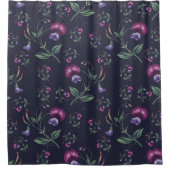 Elegant  Paars Orchids Floral Pattern | Douchegordijn (Voorkant)
