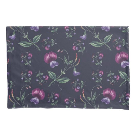 Elegant  Paars Orchids Floral Pattern | Kussensloop (Voorkant-Links)