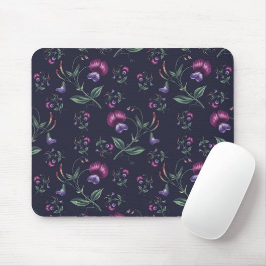 Elegant  Paars Orchids Floral Pattern | Muismat (Met muis)