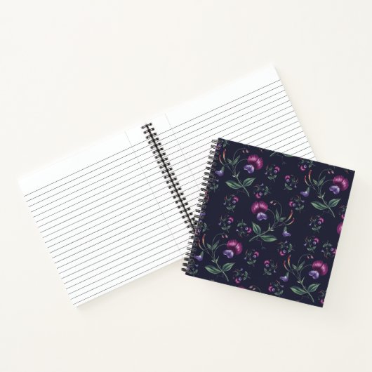Elegant  Paars Orchids Floral Pattern | Notitieboek (Binnen)