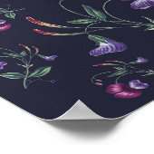 Elegant Paars Orchids Floral Pattern | Poster (Hoek)