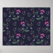 Elegant Paars Orchids Floral Pattern | Poster (Voorkant)