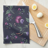 Elegant Paars Orchids Floral Pattern | Theedoek (Quarter Fold)