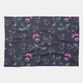 Elegant  Paars Orchids Floral Pattern | Theedoek (Horizontaal)