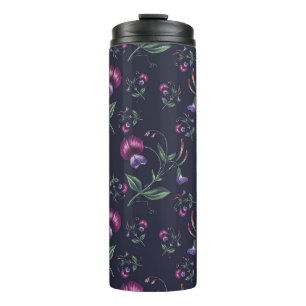 Elegant Paars Orchids Floral Pattern Thermosbeker